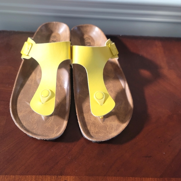 RK Collection Thong Sandals Cork Bottom Yellow Sz-10 - Picture 3 of 6